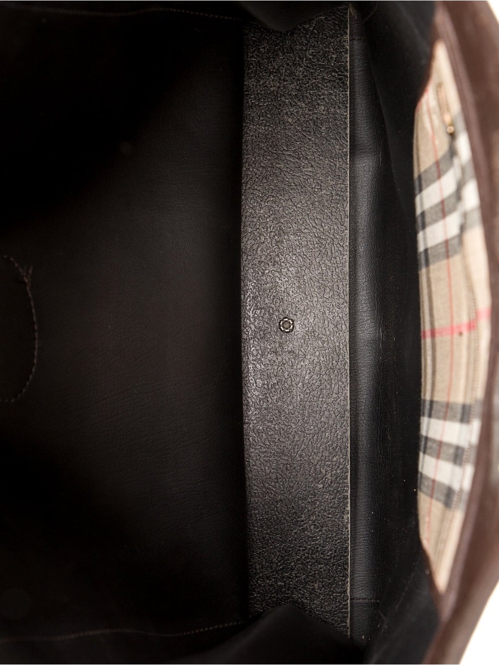 Authentic Burberry Beige Check Tote with Dark Brown Leather Trim - Picture 4 of 4